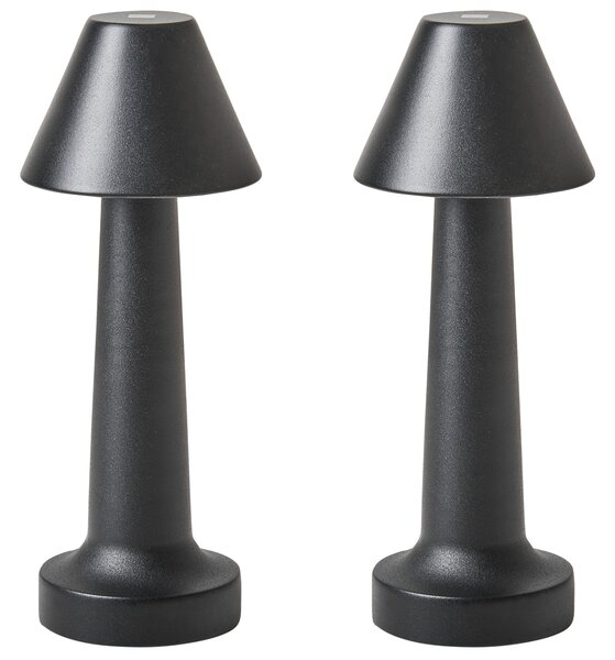 Sada 2 LED bezdrátových stolních lamp JOANES se stmívačem Kov Černá