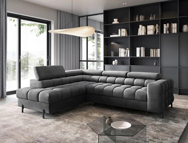 ROHOVÁ SEDAČKA, textil, tmavě šedá P & B - Sedací soupravy, Online Only