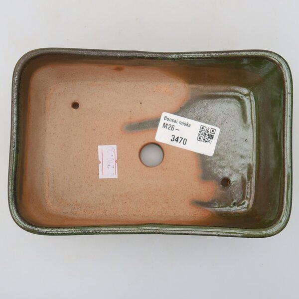 E-bonsai Keramická bonsai miska 16 x 10,5 x 5,5 cm zelená