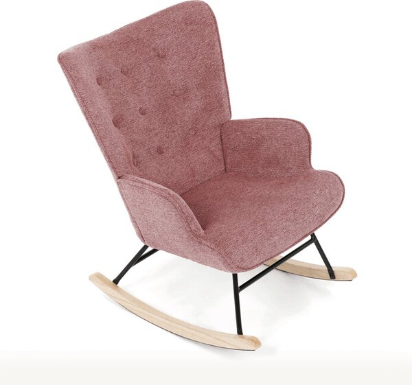 Houpací křeslo YAO – růžová, látka, ergonomický design