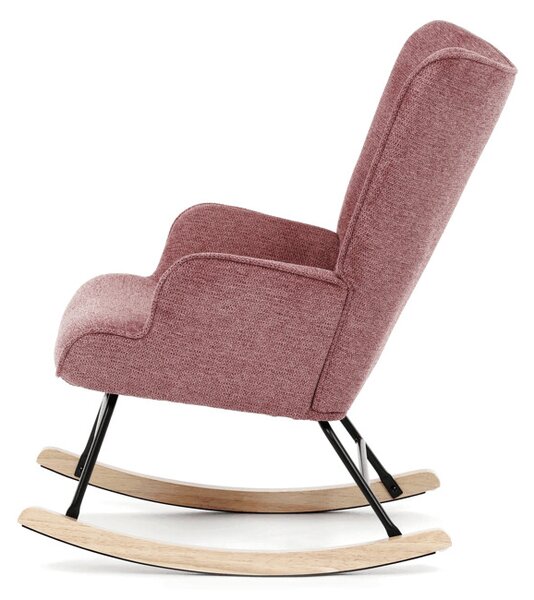 Houpací křeslo YAO – růžová, látka, ergonomický design