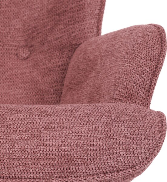 Houpací křeslo YAO – růžová, látka, ergonomický design