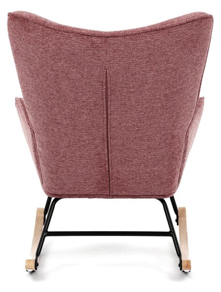 Houpací křeslo YAO – růžová, látka, ergonomický design