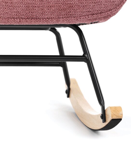Houpací křeslo YAO – růžová, látka, ergonomický design