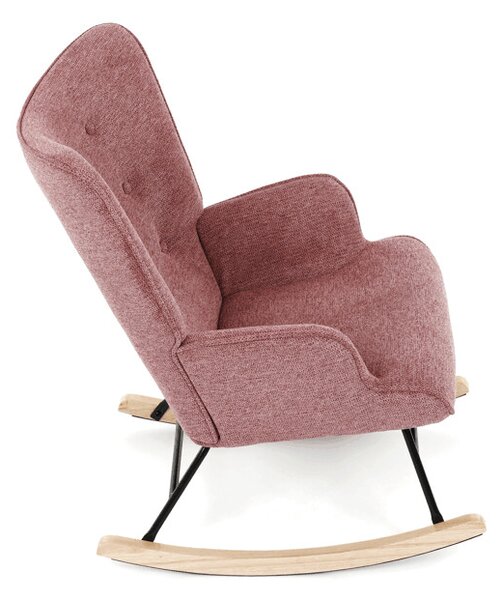 Houpací křeslo YAO – růžová, látka, ergonomický design