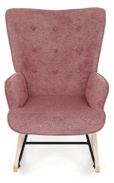 Houpací křeslo YAO – růžová, látka, ergonomický design