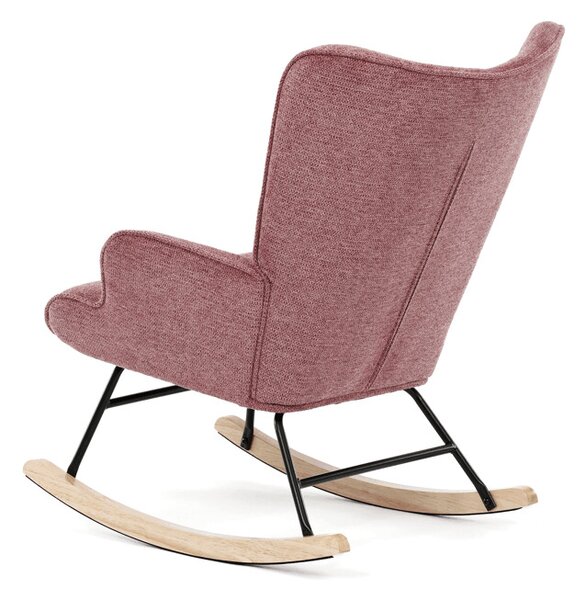 Houpací křeslo YAO – růžová, látka, ergonomický design