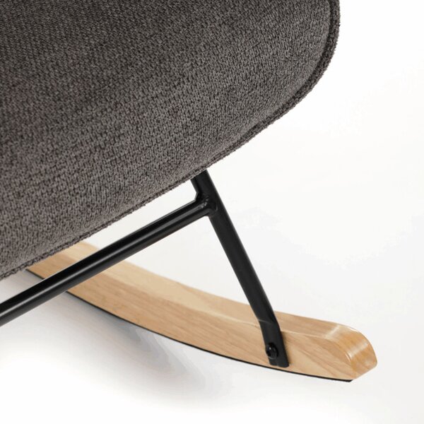 Houpací křeslo YAO – šedá, látka, ergonomický design