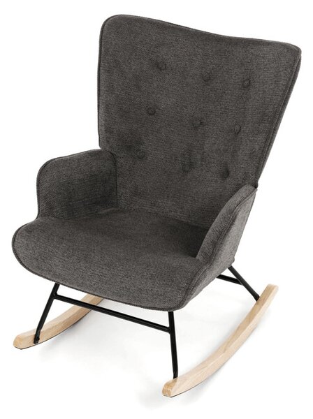 Houpací křeslo YAO – šedá, látka, ergonomický design