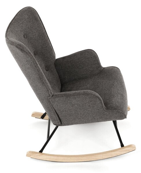Houpací křeslo YAO – šedá, látka, ergonomický design