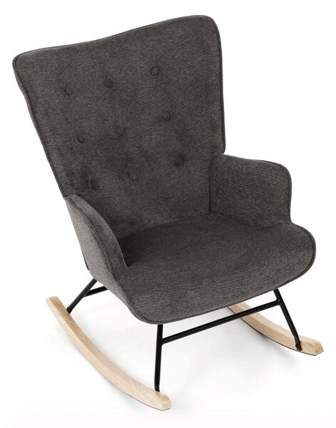 Houpací křeslo YAO – šedá, látka, ergonomický design