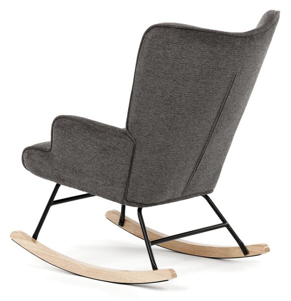 Houpací křeslo YAO – šedá, látka, ergonomický design