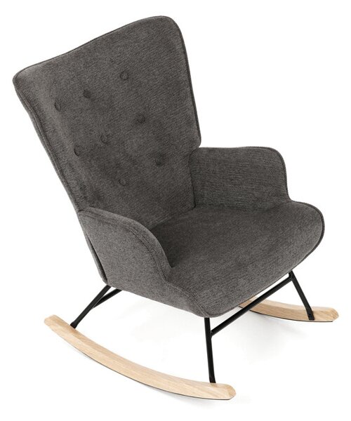 Houpací křeslo YAO – šedá, látka, ergonomický design