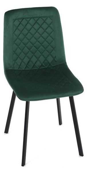 Elegantní jídelní židle NOX – zelený samet, černý kov