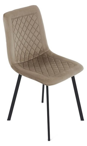 Elegantní jídelní židle NOX – cappuccino samet, černý kov