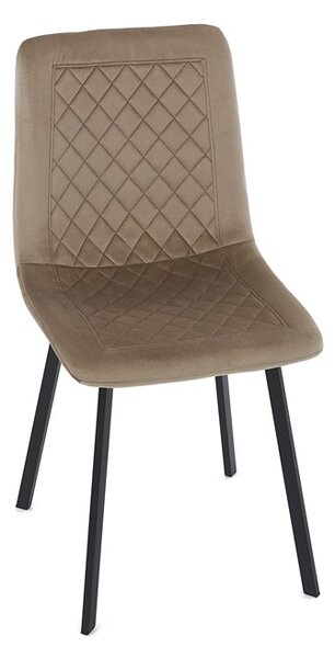 Elegantní jídelní židle NOX – cappuccino samet, černý kov