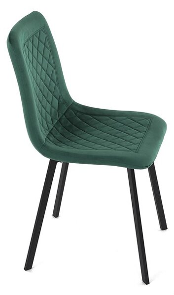 Elegantní jídelní židle NOX – zelený samet, černý kov