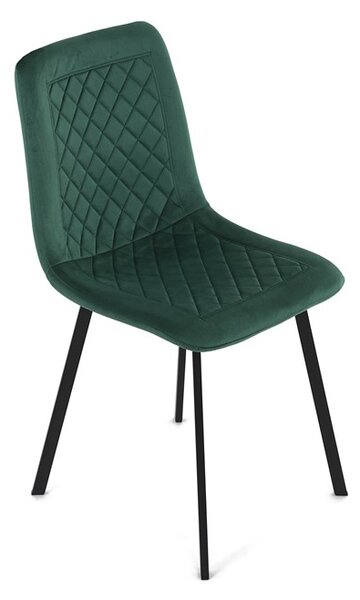Elegantní jídelní židle NOX – zelený samet, černý kov