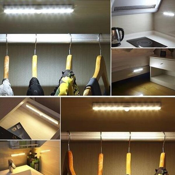 4Leaders Svítící LED pásek se senzorem pohybu bílý 18,5×3×1,5 cm