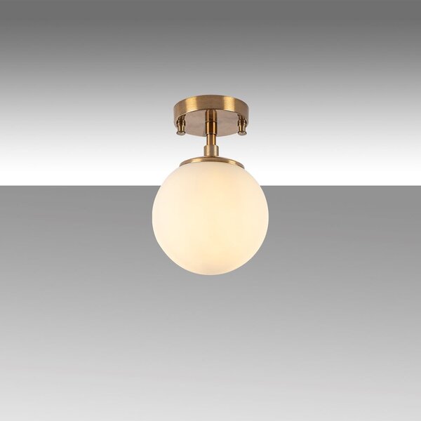 Bílé/v mosazné barvě stropní svítidlo se skleněným stínidlem ø 15 cm Atmaca – Opviq lights
