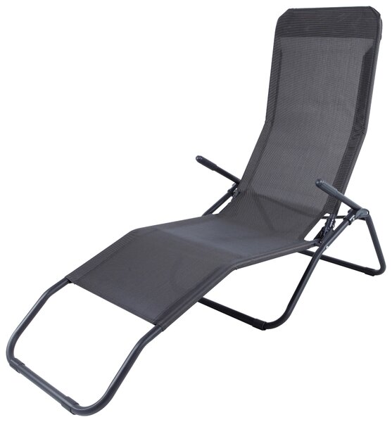 ZAHRADNÍ RELAXAČNÍ LEHÁTKO, antracitová, hnědá Xora