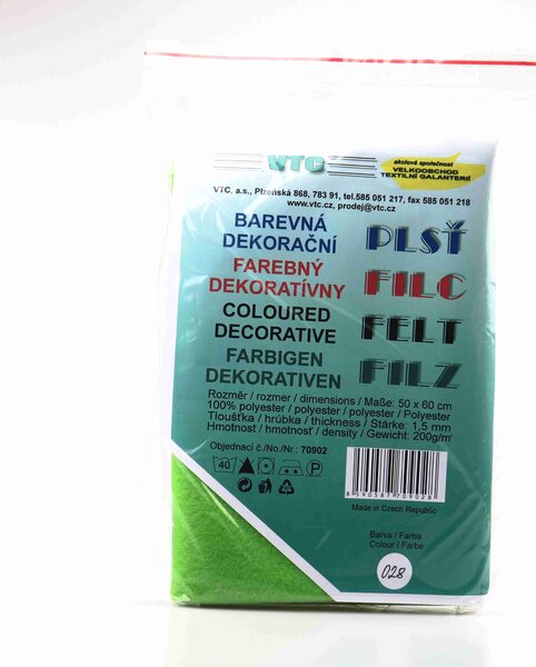 VTC Látková dekorativní plsť 50 x 60 cm jarní zelená