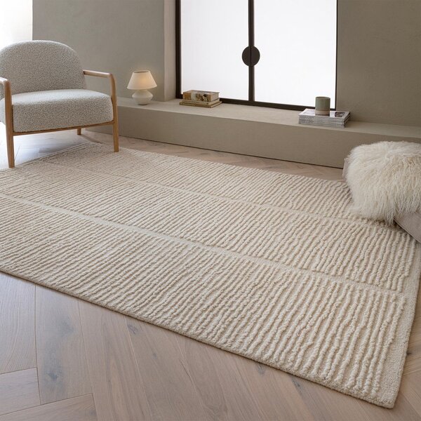 Slonovinový ručně tkaný vlněný koberec 120x170 cm Zennith Column – Asiatic Carpets