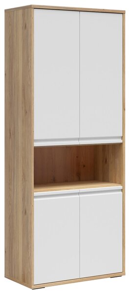 SKŘÍŇ NA ŠANONY, bílá, barvy dubu, 80/198/41 cm Carryhome - Regály na šanony