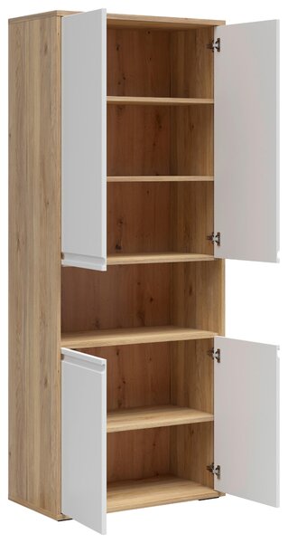 SKŘÍŇ NA ŠANONY, bílá, barvy dubu, 80/198/41 cm Carryhome - Regály na šanony