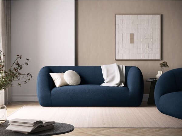 Modrá pohovka z textilie bouclé 210 cm Essen – Cosmopolitan Design