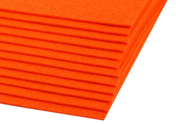 Pro Háčkování Látková dekorativní plsť 20x30 cm oranžová neon 2 ks