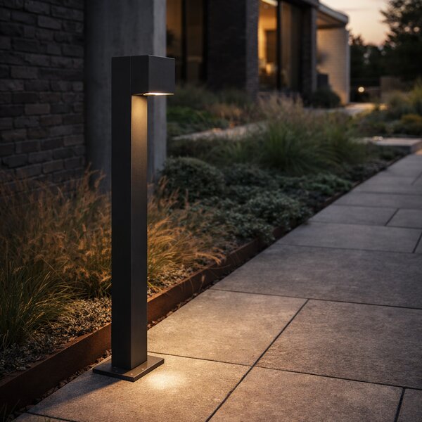 Průmyslová venkovní stojací lampa tmavě šedá 80 cm IP44 - Baleno