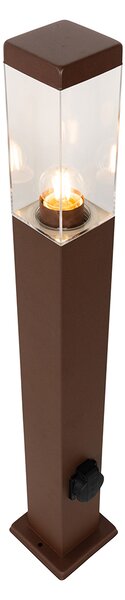 Venkovní lampa rezavě hnědá 80 cm s paticí IP44 - Malios