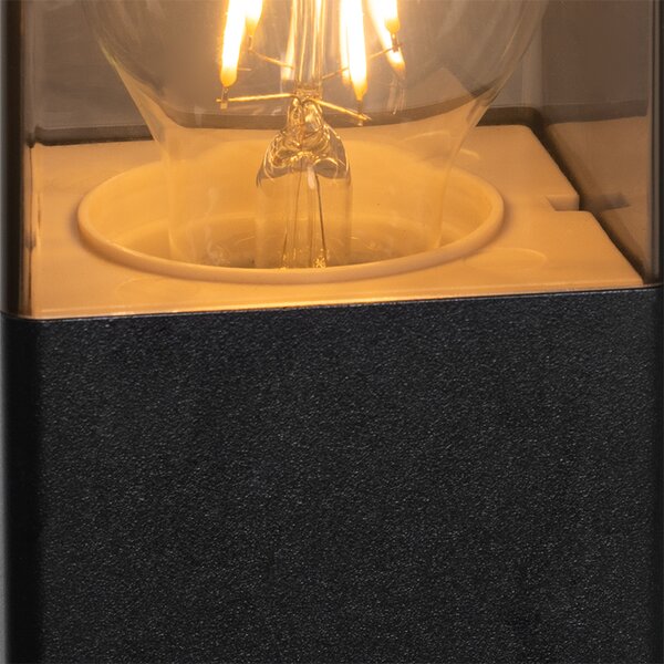 Stojací venkovní lampa černá 70 cm IP44 s kouřovým sklem - Dánsko