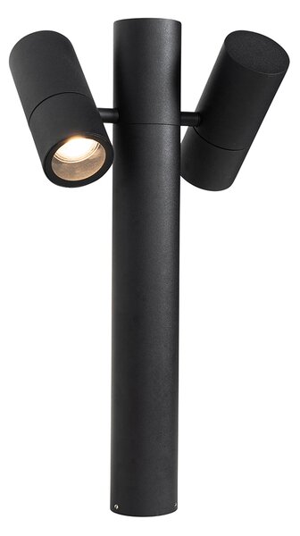 Stojací venkovní lampa černá 50 cm 2-světlo nastavitelné - Duo