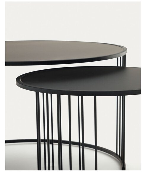 Kulatý odkládací stolek se skleněnou deskou ø 75 cm Hadar – Kave Home