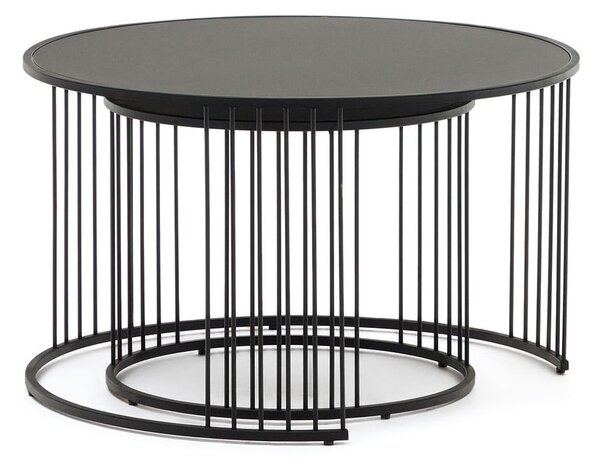 Kulatý odkládací stolek se skleněnou deskou ø 75 cm Hadar – Kave Home