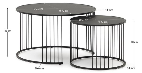 Kulatý odkládací stolek se skleněnou deskou ø 75 cm Hadar – Kave Home