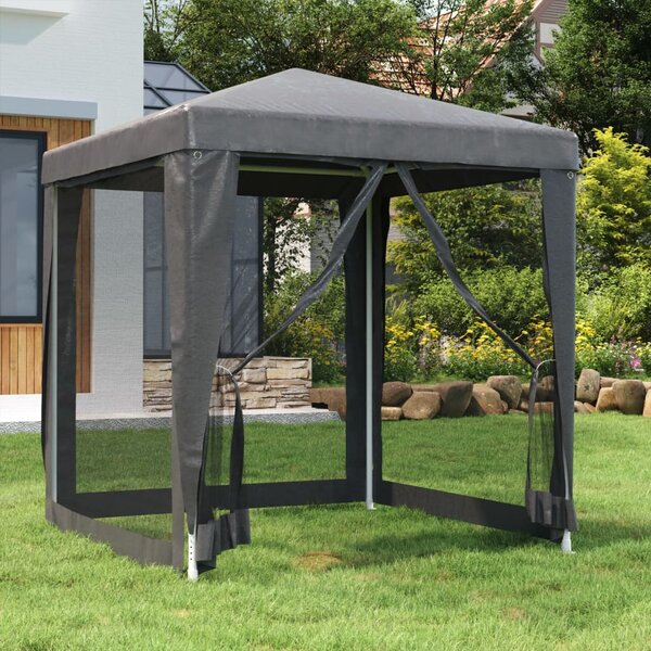Party stan se 4 síťovanými bočnicemi antracitový 2 x 2 m HDPE