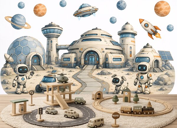 Základna robotů samolepky na zeď vesmír arch 75 x 33 cm
