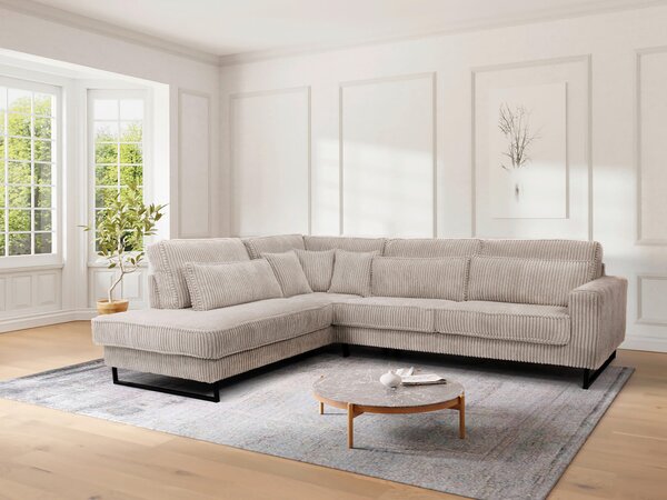 ROHOVÁ SEDAČKA, textil, kompozitní dřevo, béžová Livetastic - Sedací soupravy, Online Only