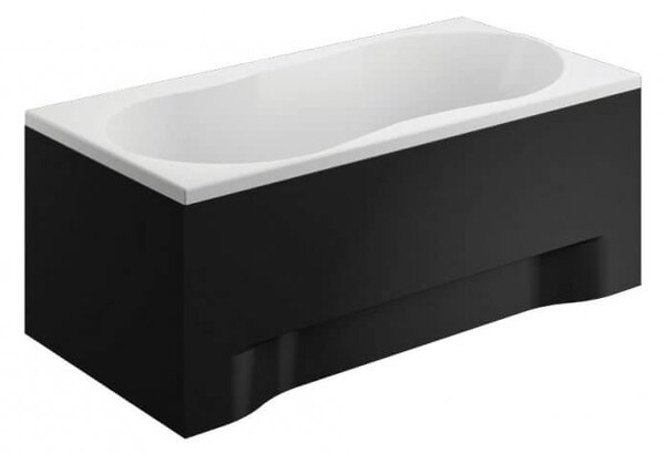 Polimat Gracie krycí panel čelní + boční, černý Délka vany: 140cm