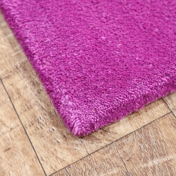 Asra, Ručně všívaný kusový koberec Asra wool lila, 80x150, růžová, ložnice