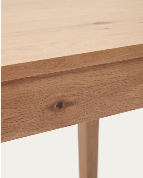 Rozkládací jídelní stůl s deskou v dubovém dekoru v přírodní barvě 80x160 cm Yain – Kave Home