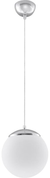 Sollux SL.0263 - Lustr na lanku UGO 1xE27/15W/230V pr. 20 cm bílá/lesklý chrom