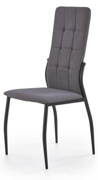 Jídelní židle FULGUR — ocel, látka, šedá