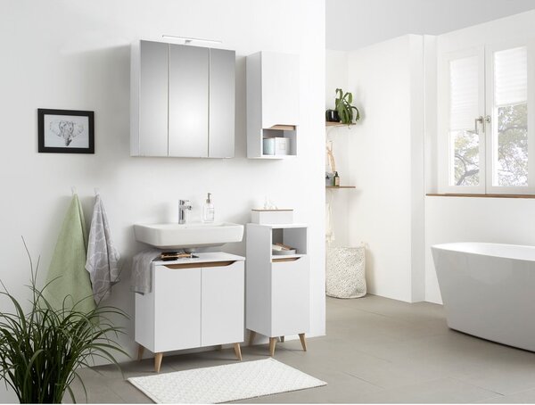 Bílá nízká závěsná skříňka bez umyvadla 60x53 cm Set 857 – Pelipal