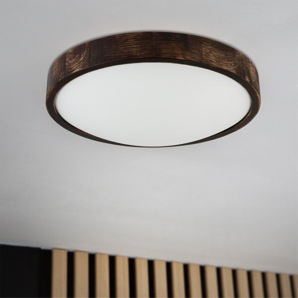 Brilagi - LED Stropní svítidlo CARVALHO SLIM SMOKEY LED/36W/230V dub pr. 37,5 cm