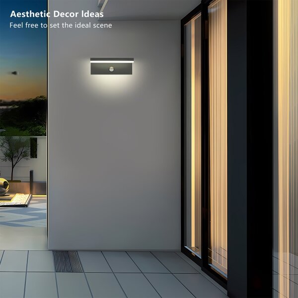 Brilagi-LED Venkovní nástěnné svítidlo se senzorem TESSI LED/10W/230V antr. IP54