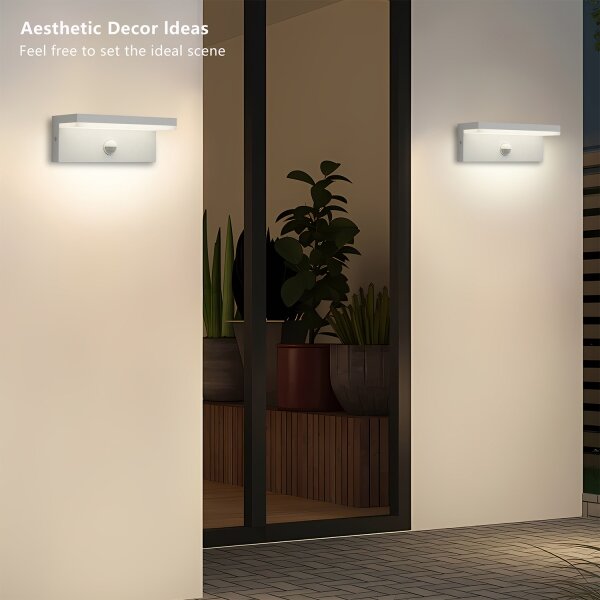 Brilagi -LED Venkovní nástěnné svítidlo se senzorem TESSI LED/10W/230V bílá IP54